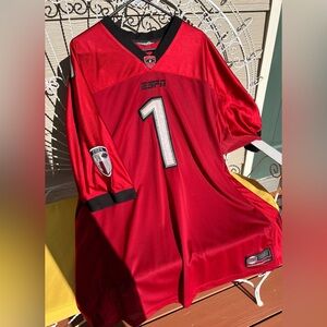 ESPN Red/Black #1 Football Jersey, size:4XL